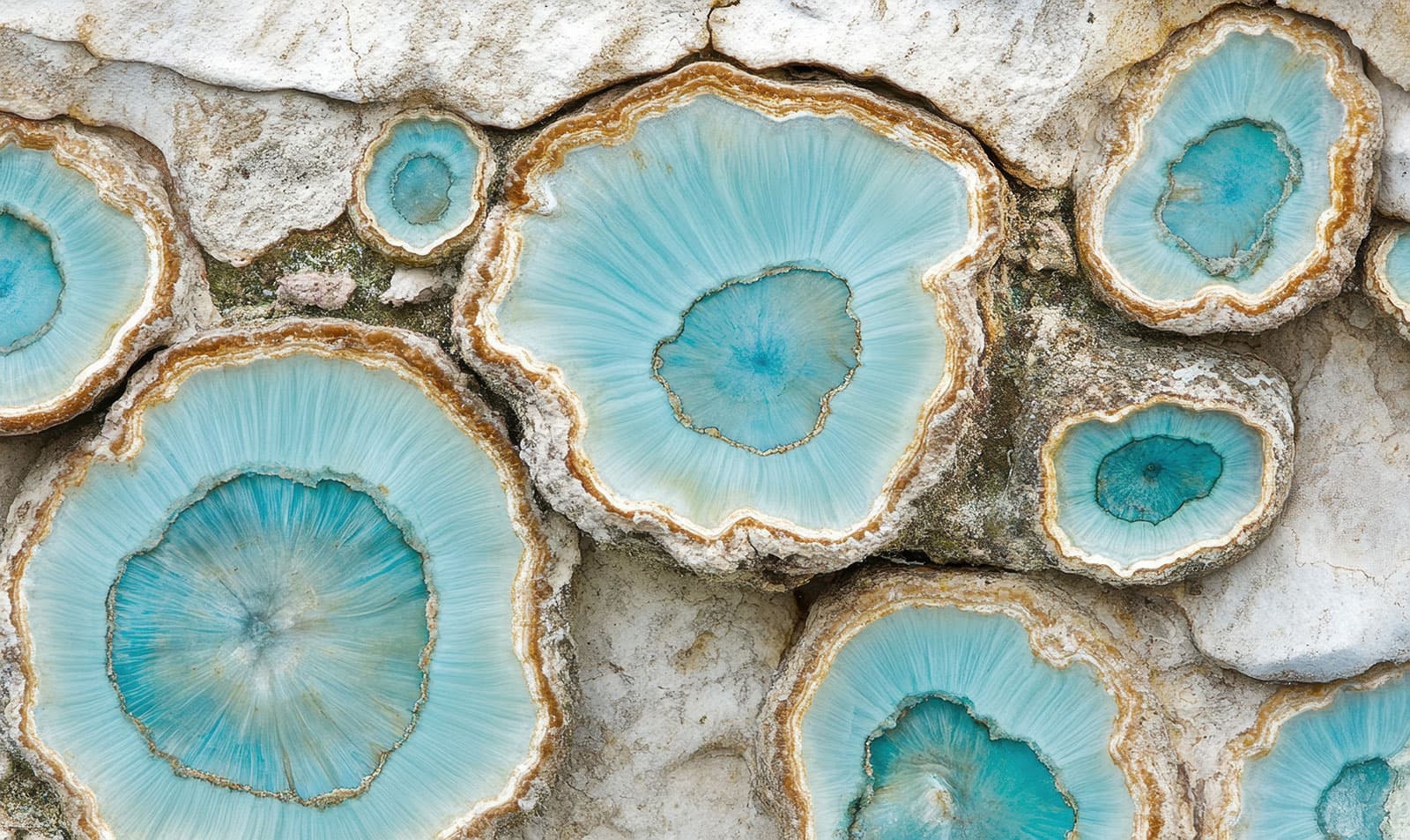 Aerial view of turquoise mineral formations, symbolizing sex and sexuality work